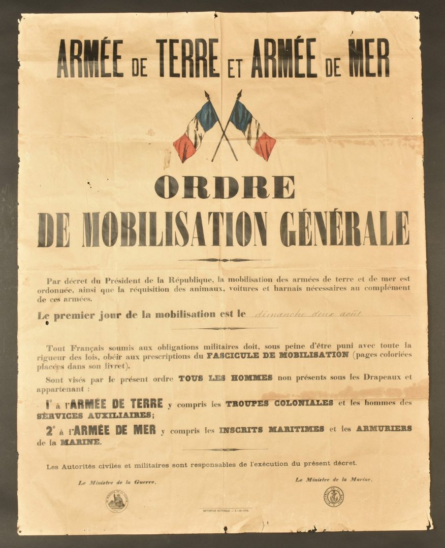 Affiche Mobilisation Générale 1914 Aiolfi Gbr